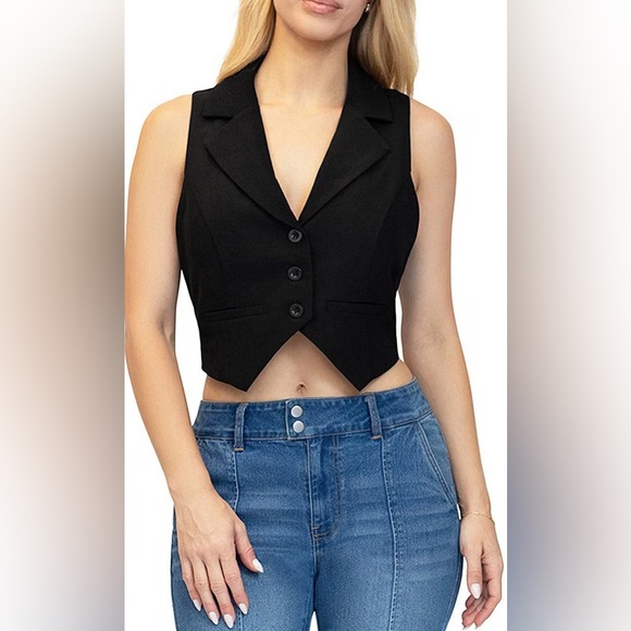 Brand NEW Stevie by Steve Madden Notched Collar Point Vest Many Available $46 - Picture 4 of 13